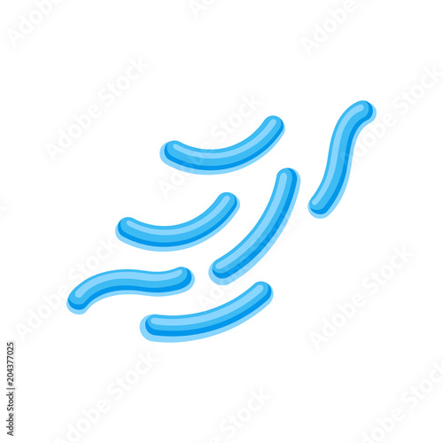 Blue salmonella bacteria. Flat vector icon related to microbiology and medicine theme. Element for infographic or educational book