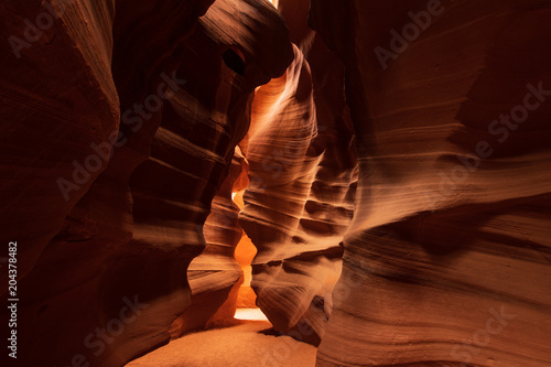 Abstract Pattern Formation of Light and Shadow in the Upper Antelope Canyon near Page, Arizona, USA