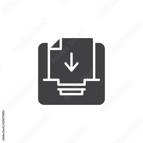 Inbox tray letter vector icon. filled flat sign for mobile concept and web design. Mailbox Incoming message simple solid icon. Symbol, logo illustration. Pixel perfect vector graphics