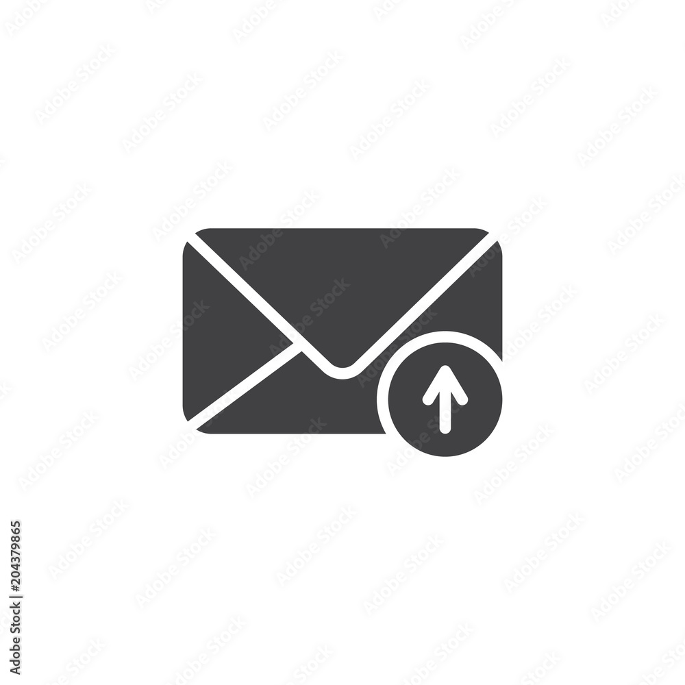 Send email vector icon. filled flat sign for mobile concept and web design. Envelope with upload arrow simple solid icon. Symbol, logo illustration. Pixel perfect vector graphics Send email vector icon. filled flat sign for mobile concept and web design. Envelope with upload arrow simple solid icon. Symbol, logo illustration. Pixel perfect vector graphics