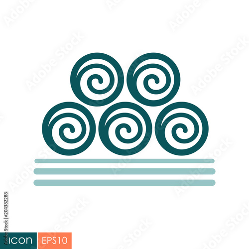 Round hay bales icon