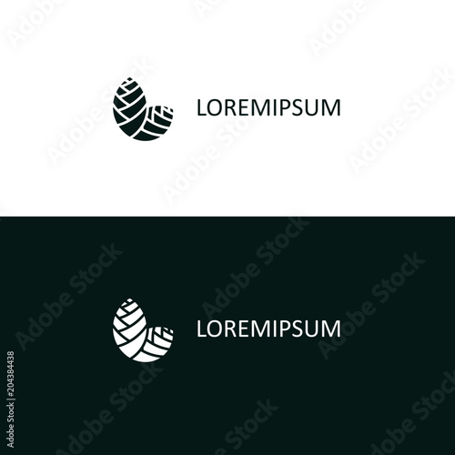 Green Masculin Logo Of Double Pine Tree's Seeds