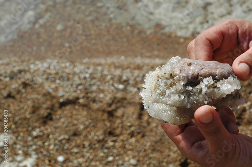 Cristalli di sale del Mar Morto photo