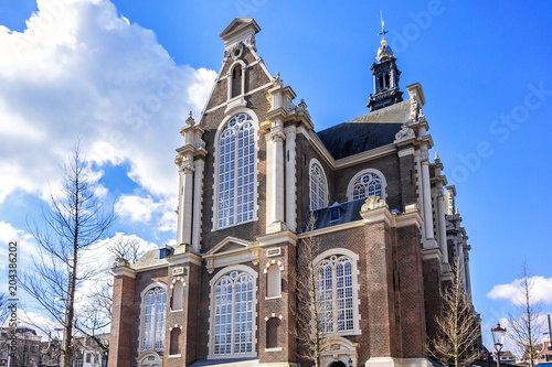 Fotografi View of Western Church (Westerkerk, 1620 - 1631) - a Dutch Protestant church in Amsterdam