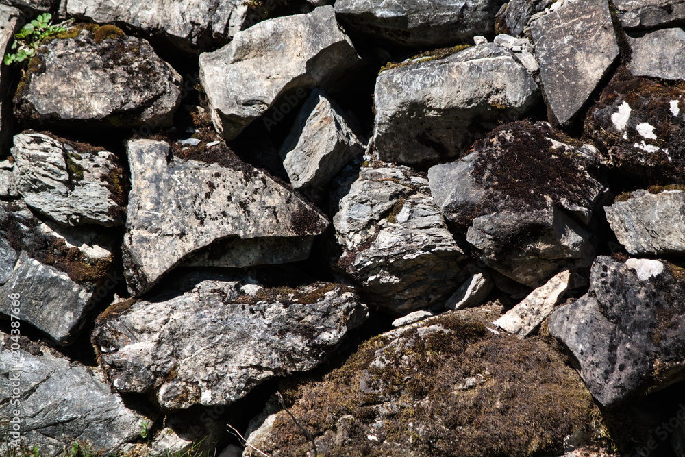 beautiful ancient stone wall