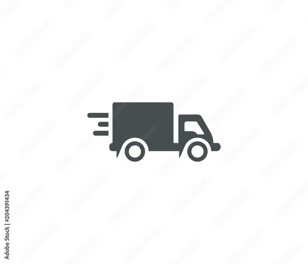 Fast transportation truck icon