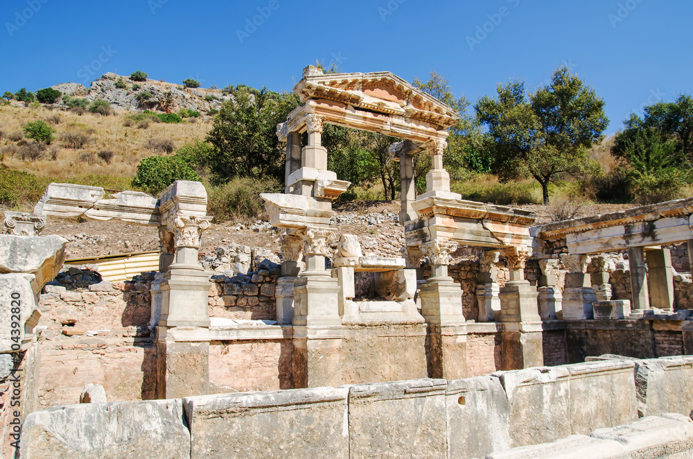 Ancient Efes Efesus city ruins in Turkey