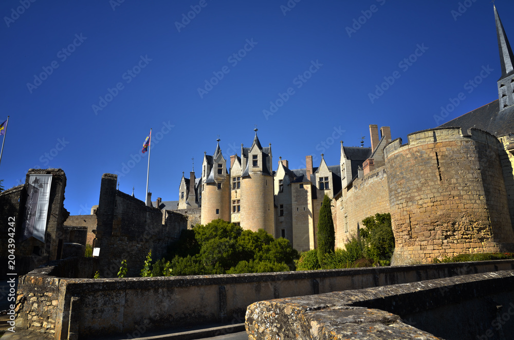 Montreuil-Bellay, French tourist destination, detail of the medieval castle