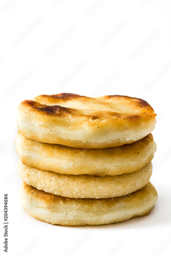 Arepas isolated on white background. Venezuelan typical food Arepas isolated on white background. Venezuelan typical food