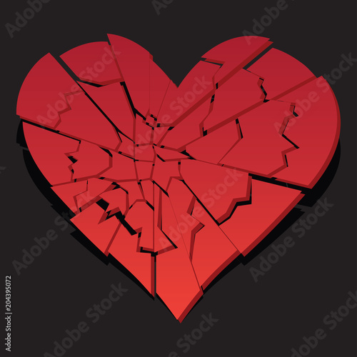 heart broken  / heartbreak flat icon for broken heart concept, vector illustration 