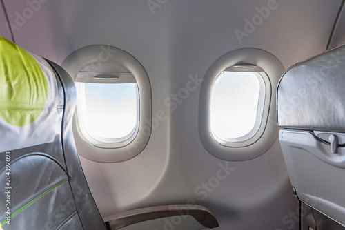 armchair window airplane