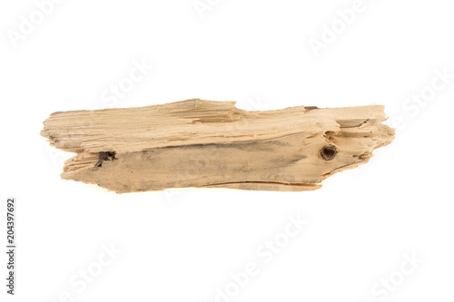 piece of wood, chips on a white background