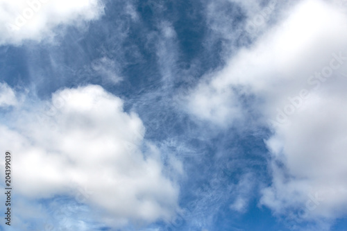 beautiful fluffy clouds against a blue sky