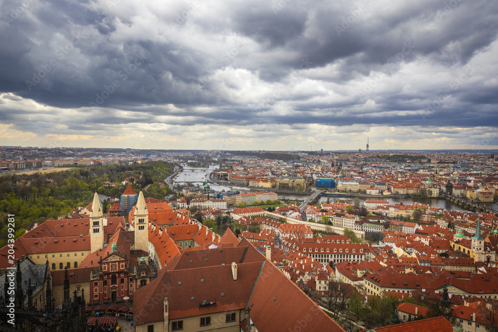 View to Prague from the bell tower of St Vitus Cathedral
