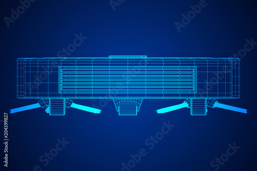 Robot vacuum cleaner wireframe low poly mesh vector illustration. Smart cleaning technology concept