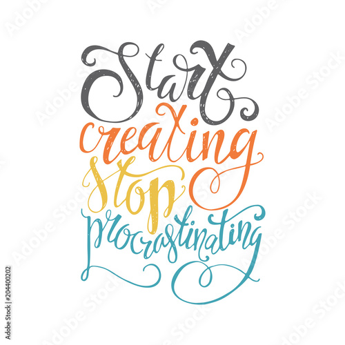 Stop Procrastination Lettering