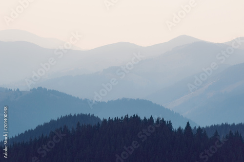 Blue mountains silhouettes