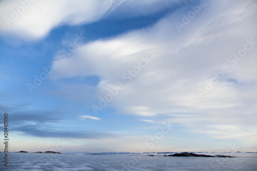 the sky over the winter Baikal