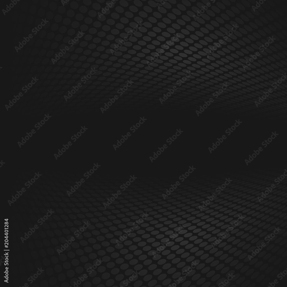 Obraz premium Dark black halftone and perspective background.