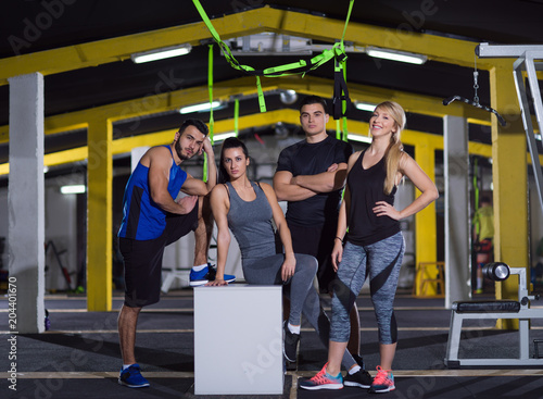 portrait of athletes working out jumping on fit box