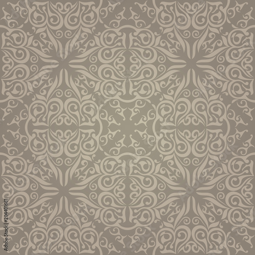 Seamless abstract brown pattern with gradient. Vector illustration