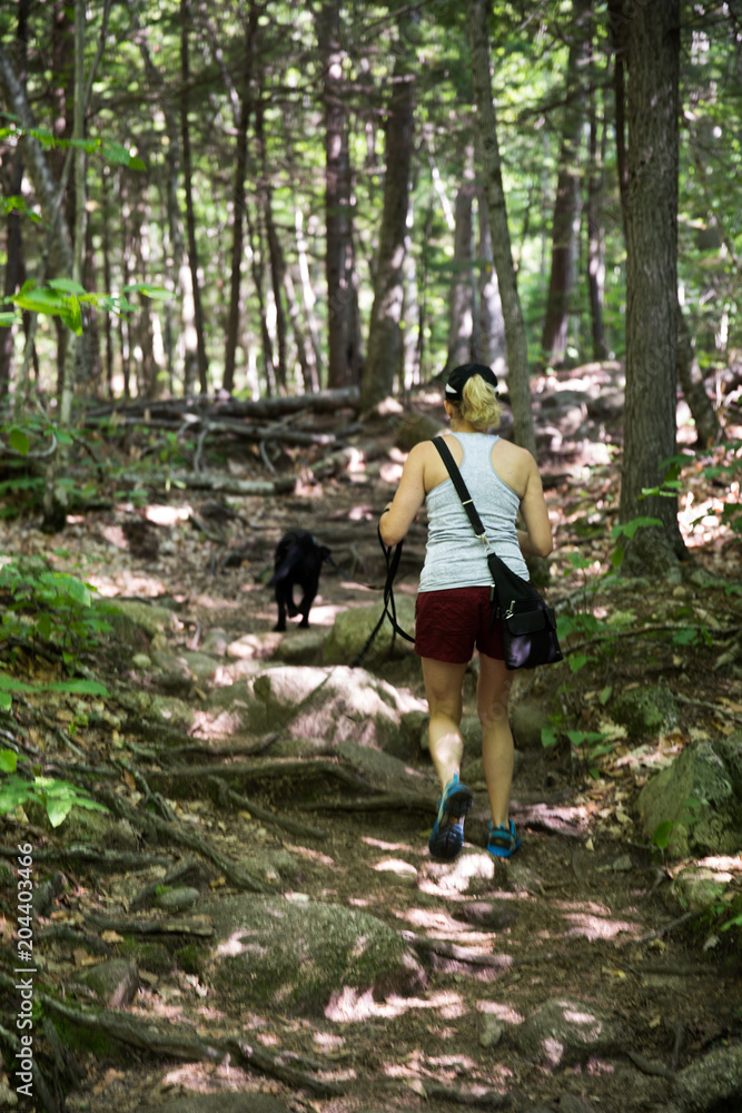 Hiking with dog in New Hampshire