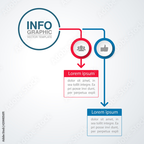 Vector infographic template for diagram, graph, presentation, chart, business concept with 2 options.