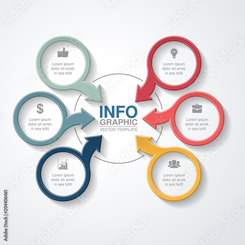 Vector infographic template for diagram, graph, presentation, chart, business concept with 6 options.