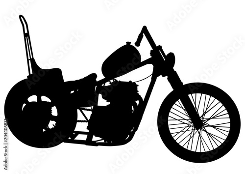 Old big bike on white background