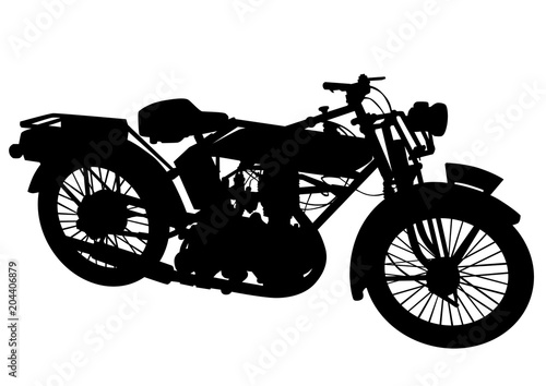 Old big bike on white background