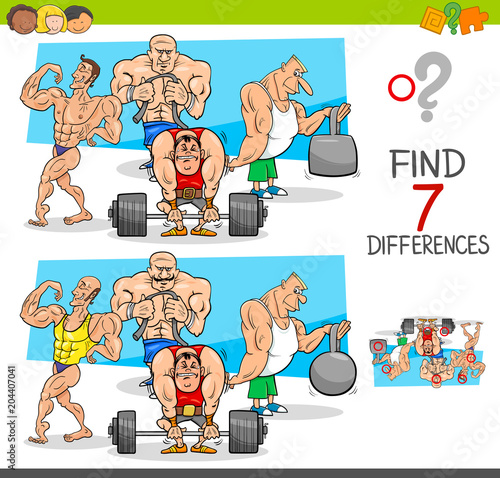 find differences game with athletes sportsmen