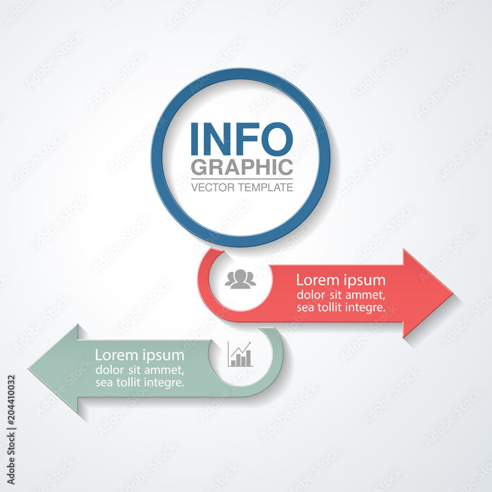 Fototapeta premium Vector infographic template for diagram, graph, presentation, chart, business concept with 2 options.
