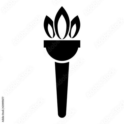 Torch flambeau icon black color illustration flat style simple image