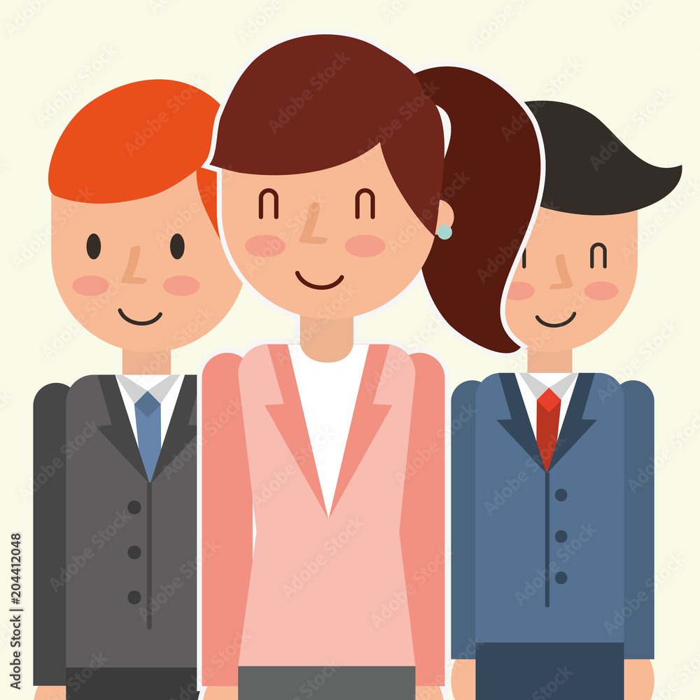business people group avatars characters vector illustration