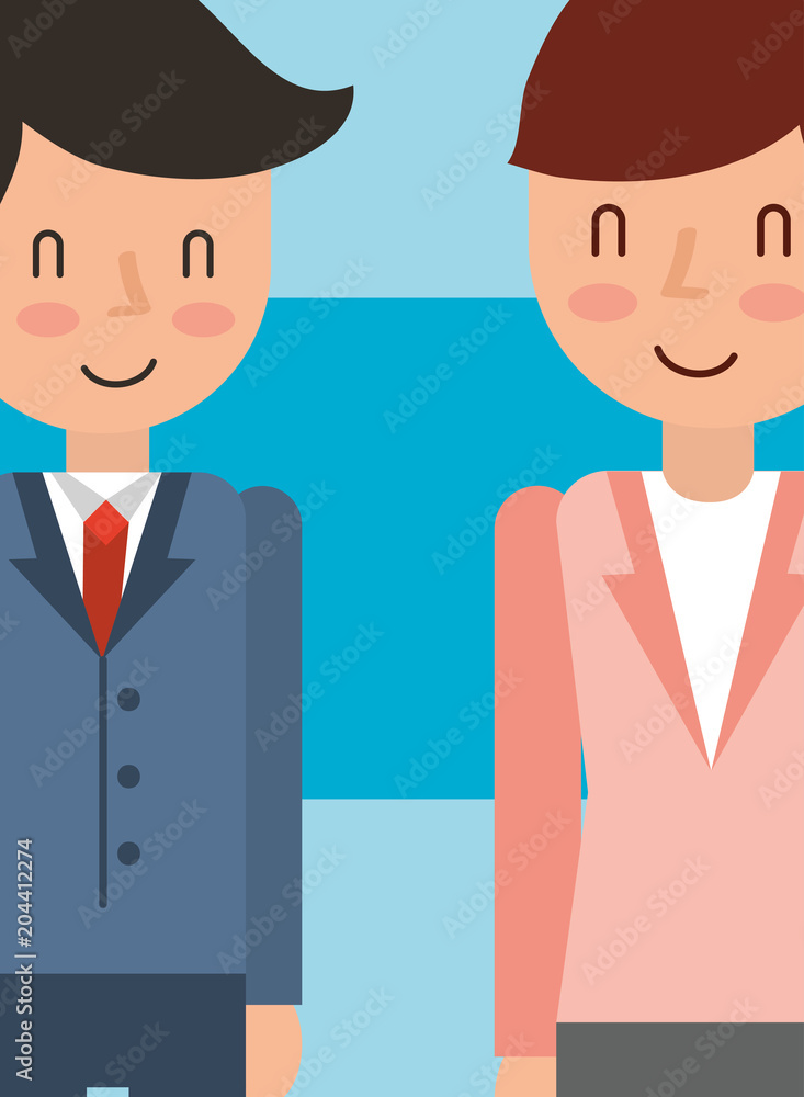business people group avatars characters vector illustration