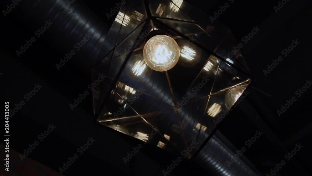 Incandescent lamp in the plafone on the wall. Incandescent lamp in the plafone on the wall.