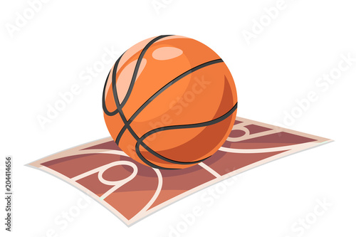 Basketball ball field sport cartoon isolated icon vector illustration