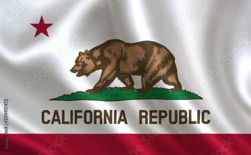 Flag of the state California. A series of 