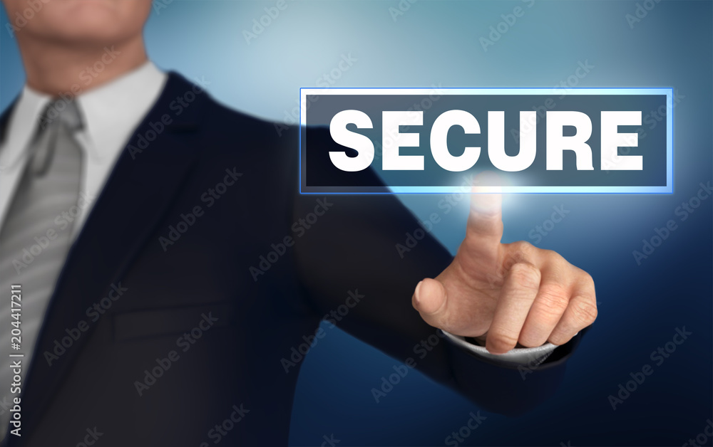 secure pushing concept 3d illustration secure pushing concept 3d illustration