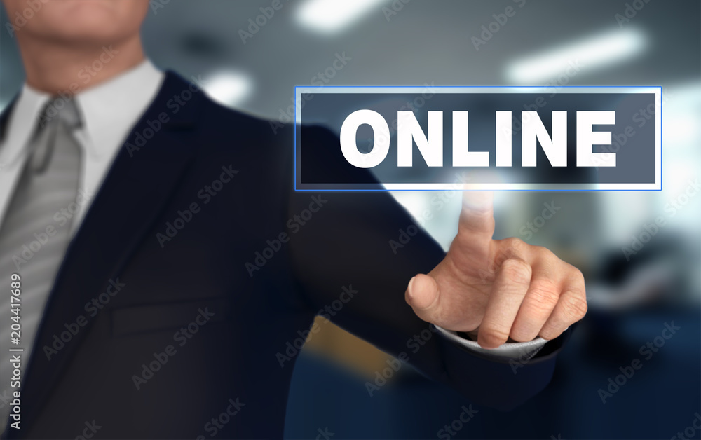 online pushing concept 3d illustration online pushing concept 3d illustration