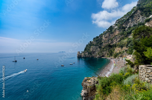 Beach close to Positano town at Amalfi Coast, Italy. © borisbelenky