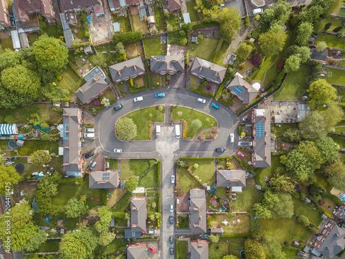 Wallpaper Mural Residential houses drone above aerial view blue sky with park and greenery  Torontodigital.ca