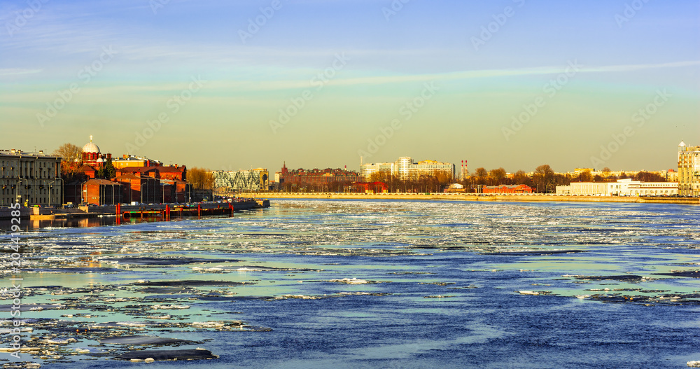View from the liteinyi bridge, Saint-Petersburg.