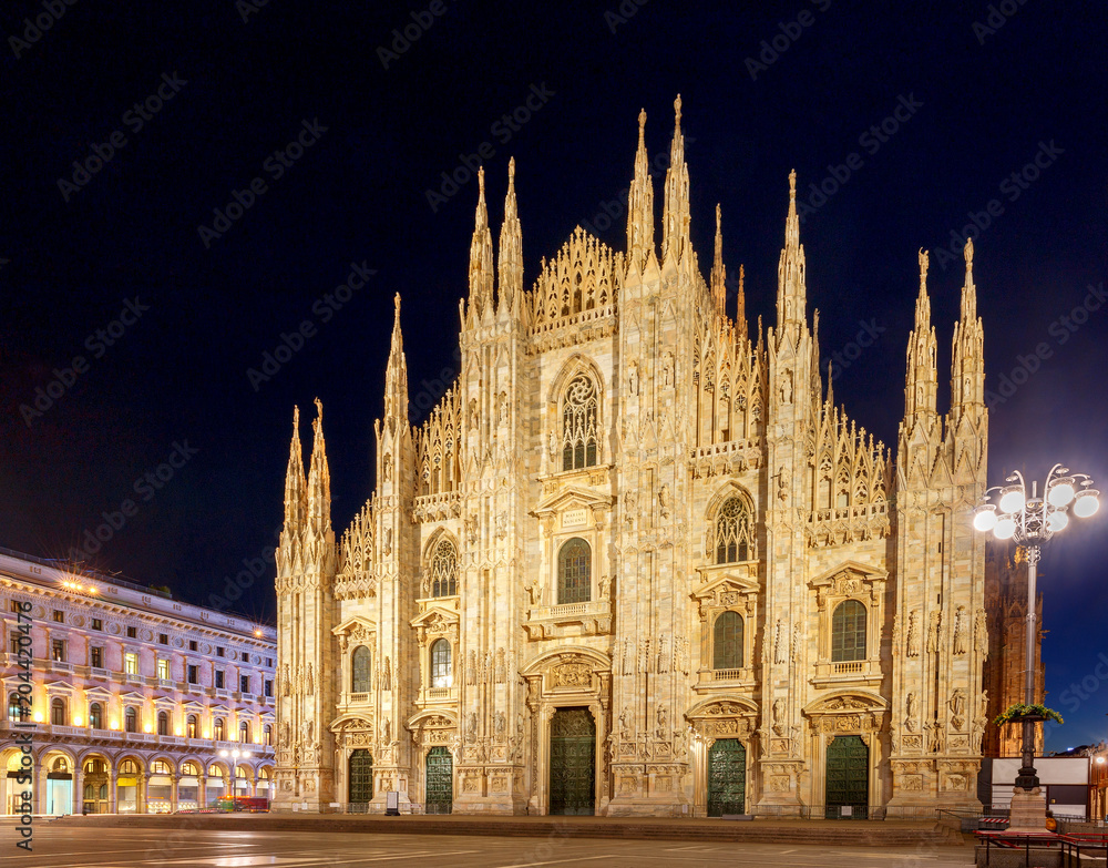 Milan. Cathedral of the Nativity of the Virgin Mary at dawn. Milan. Cathedral of the Nativity of the Virgin Mary at dawn.