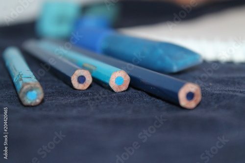Creativity in blue pencils