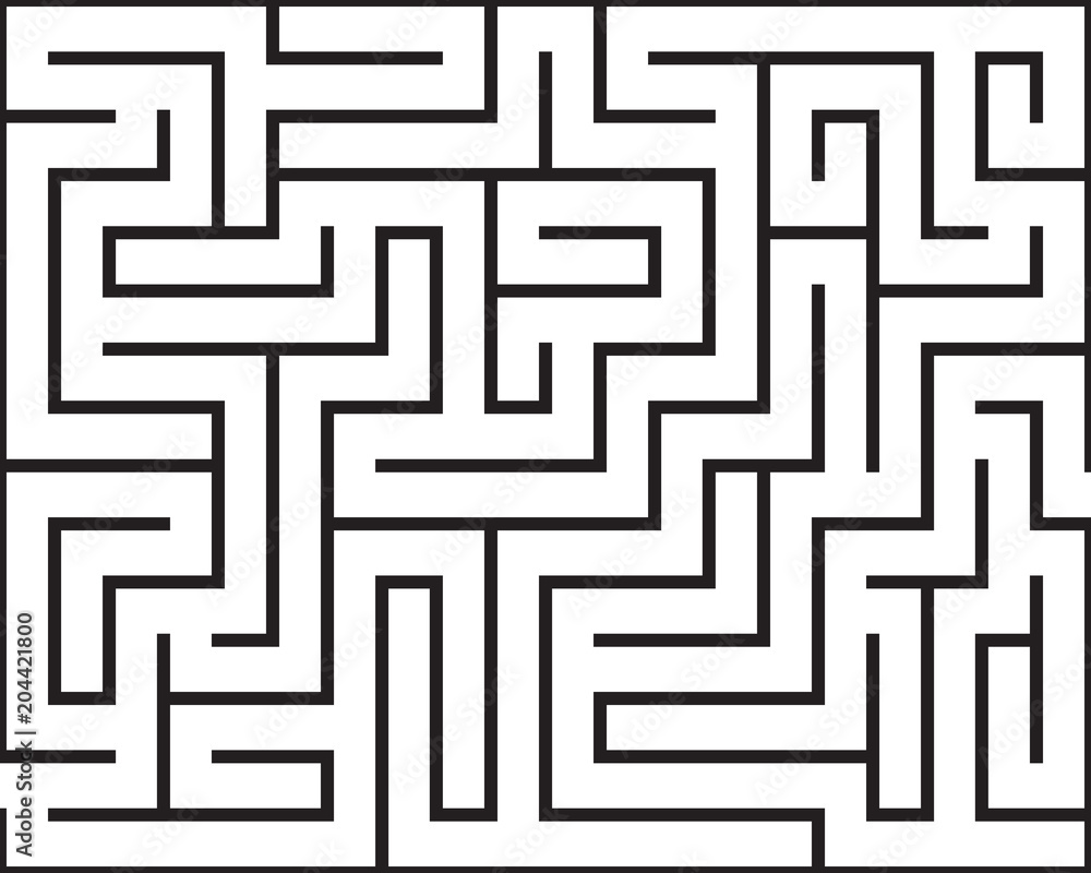 Rectangle maze isolated on white background Rectangle maze isolated on white background