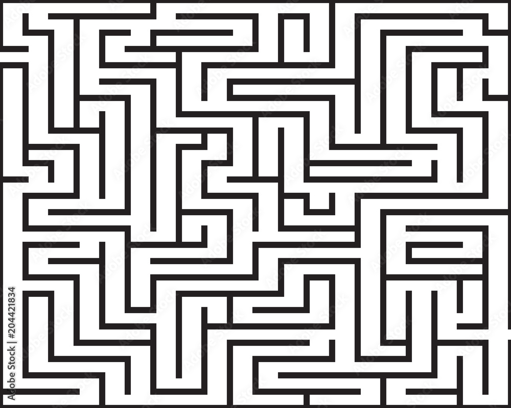 Rectangle maze isolated on white background Rectangle maze isolated on white background