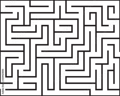 Rectangle maze isolated on white background