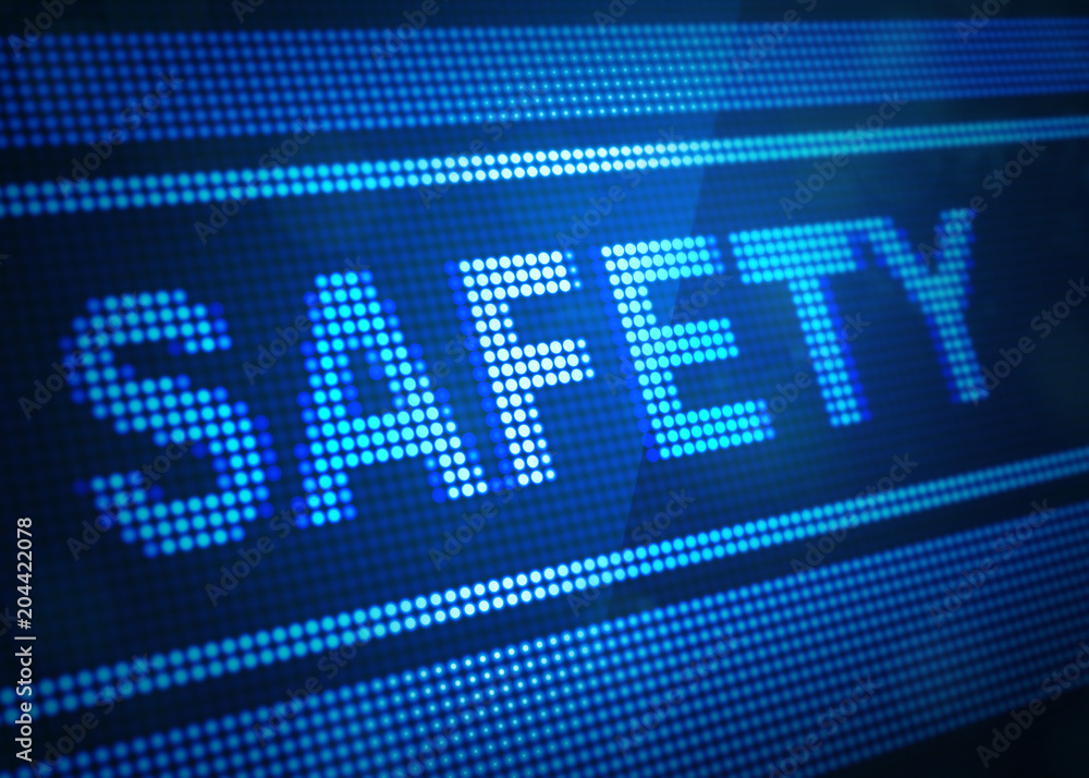 safety digital screen 3d illustration