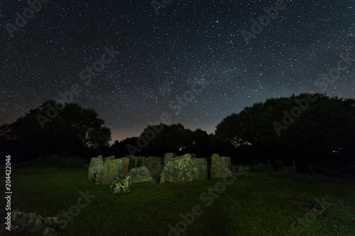 Wallpaper Mural Dolmen of the Great Oak. Night landscape with ancient prehistoric dolmen. Montehermoso. Extremadura. Spain. Torontodigital.ca